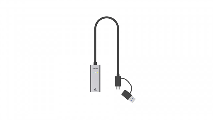 Adapter UNITEK USB-A/C - RJ45 U1313C 3