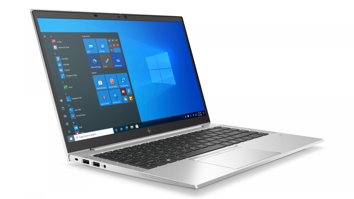 Laptop HP EliteBook 840 G8 srebrny - widok frontu lewej strony