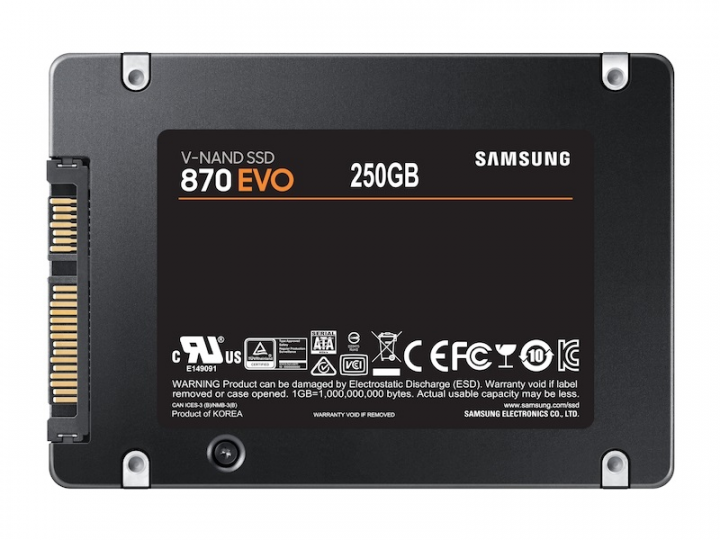 Dysk SSD Samsung 870 EVO 250GB MZ-77E250BEU 2,5 - widok frontu v3