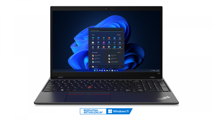 ThinkPad L15 G3 W10P (Intel) czarny - widok frontu