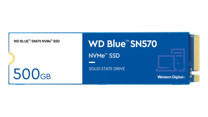 Dysk SSD WD Blue SN570 500GB WDS500G3B0C M.2 PCIe - widok frontu