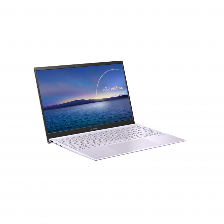 Laptop Asus Zenbook BX425 Lilac Mist - widok frontu lewej strony