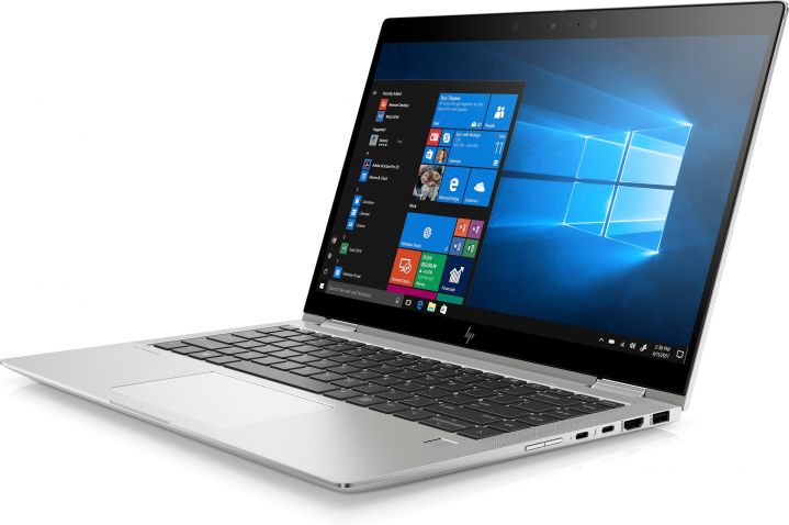 Laptop HP Elitebook x360 1040 G6 srebrny - widok frontu prawej strony