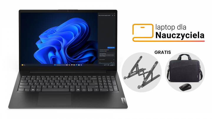 Lenovo V15 G5 Business black Bon + zestaw (GX30K79401+GX40Q17229) + Podstawka Orico