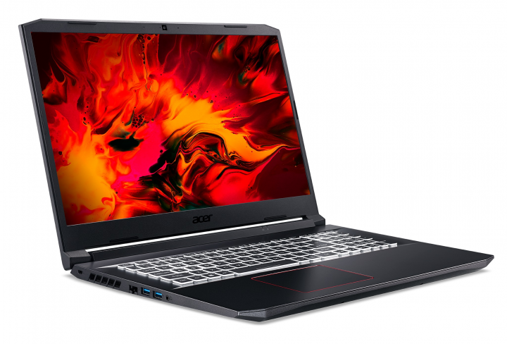 Laptop Acer Nitro 5 AN517-52 czarny - widok frontu lewej strony