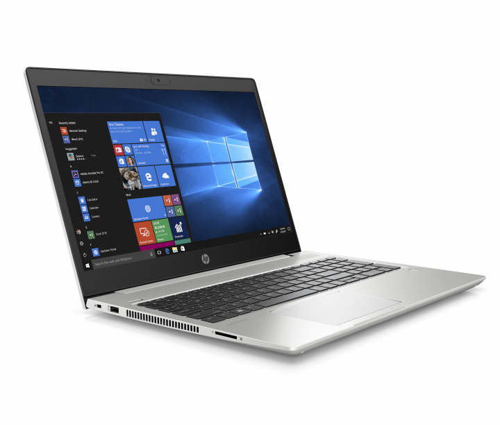 Laptop HP ProBook 450 G7 srebrny - widok frontu lewej strony
