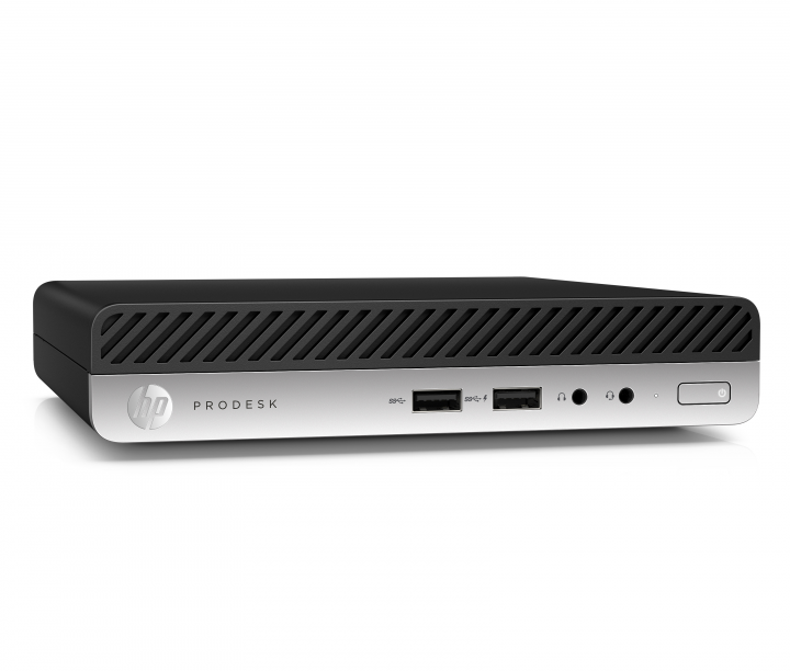 Komputer HP ProDesk 405 G4 Tiny - widok frontu lewej strony
