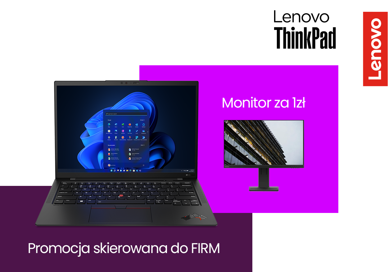 Kup Lenovo ThinkPad, odbierz Monitor Lenovo za 1 PLN warstwa