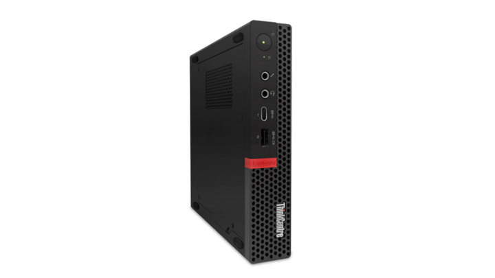 Komputer Lenovo ThinkCentre M720q Tiny - widok frontu lewej strony