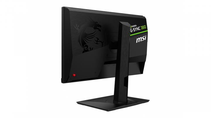 Monitor MSI Oculux NXG253R - tył lewy front
