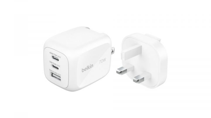 Ładowarka sieciowa Belkin 70W GaN 2x USB-C biała - WCH018hqWH 2