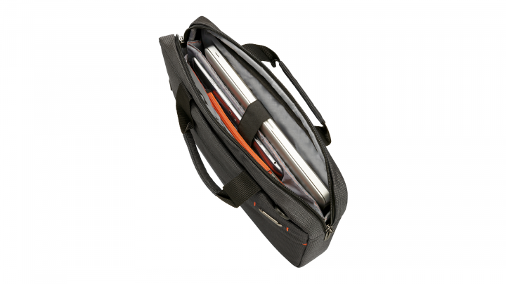 Torba do laptopa Samsonite Network 3 156 CC8-19-002 czarna - przód front prawy otwarta