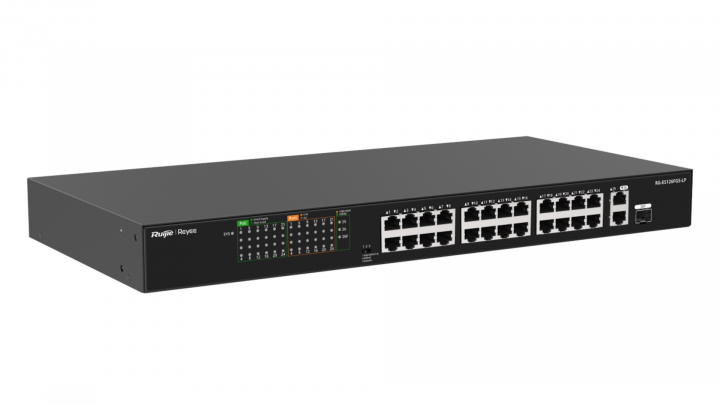 Switch Ruijie Reyee RG-ES126FGS-LP 24-port 100Mbps PoE+ 180W 1x1Gb Base-T 1x1Gb Combo 2