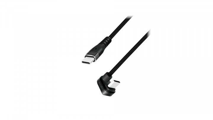Kabel LogiLink USB 2.0 - USB-C kątowy czarny 1m CU0190 2