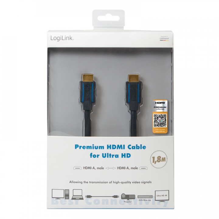 Kabel LogiLink HDMI v2.0 Premium 1,8m CHB004 - widok opakowania