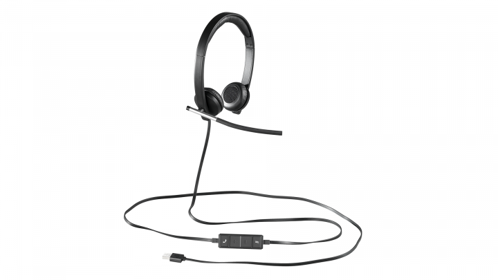 Słuchawki z mikrofonem Logitech USB Headset H650e Stereo - widok frontu lewej strony
