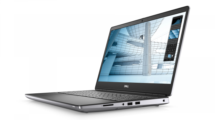 Mobilna stacja robocza Dell Precision 7550 szary - widok frontu prawej strony