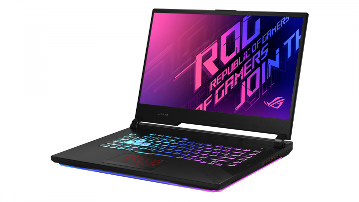 Laptop Asus ROG G512LV czarny - widok frontu prawej strony