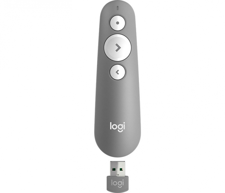 Prezenter bezprzewodowy Logitech Wireless Presenter R500 szary 910-005387 - widok frontu v3