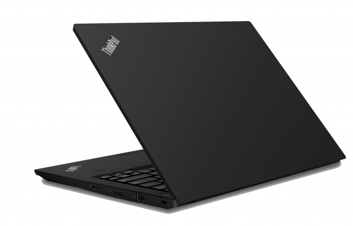Laptop Lenovo ThinkPad E490 czarny - widok tyłu prawej strony