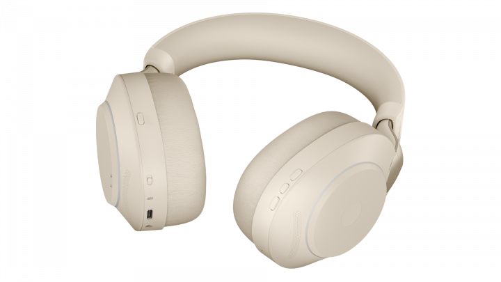 Zestaw słuchawkowy Jabra Evolve 2 85 UC Stereo Stand Beige - widok z spodu