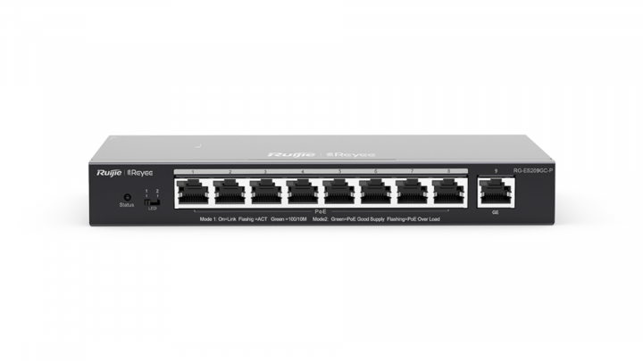 Switch Ruijie Reyee RG-ES209GC-P 9-port GE PoE+ 120W Ext PSU 3