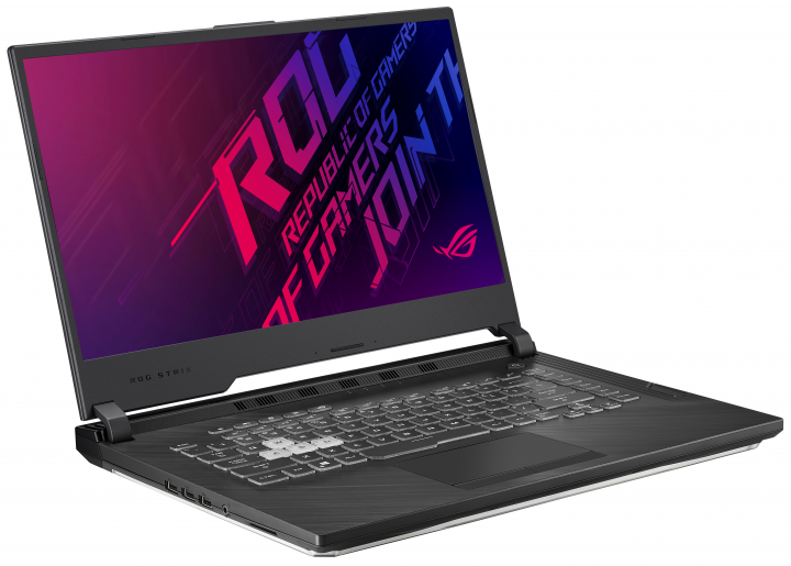 Laptop Asus ROG G531GU czarny - widok frontu lewej strony