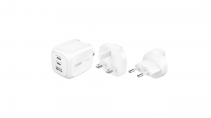 Ładowarka sieciowa Belkin 70W GaN 2x USB-C biała - WCH018hqWH
