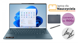 Laptop 2w1 dla Nauczyciela Lenovo Yoga 7 14AKP10 83JR004FPB Ryzen AI 5 340 Touch 14" WUXGA OLED 16GB 512SSD W11 + Etui i rysik w zestawie
