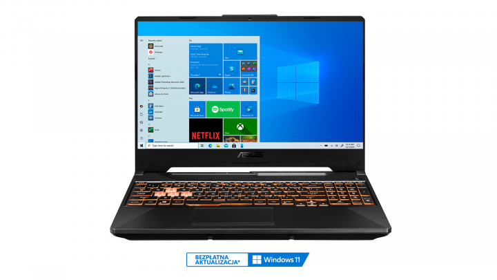 Laptop Asus TUF Gaming F15 FX506LI W10H-widok frontu