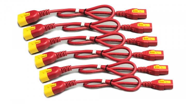 Zestaw kabli zasilających APC z blokadą z C13 na C14 (6 szt.) 1,8 m czerwone AP8706S-WWX340