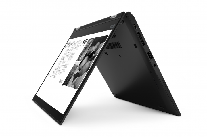 Laptop Lenovo ThinkPad X390 Yoga czarny - widok trybu namiotu