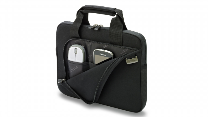 Torba do laptopa DICOTA Smart Skin 116 D31178 czarna - przednia kieszeń otwarta