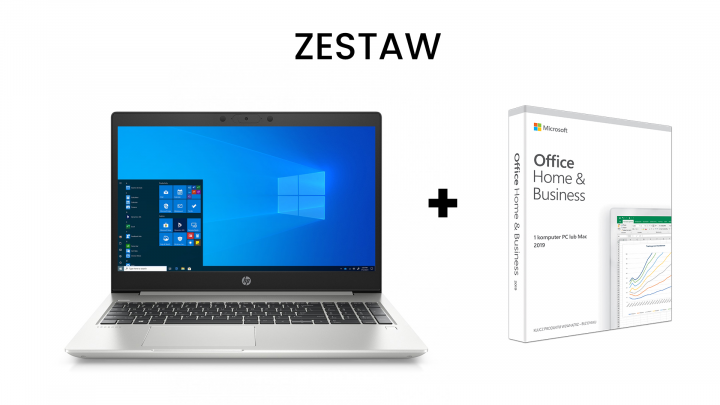 Laptop HP ProBook 450 G7 srebrny - widok frontu2