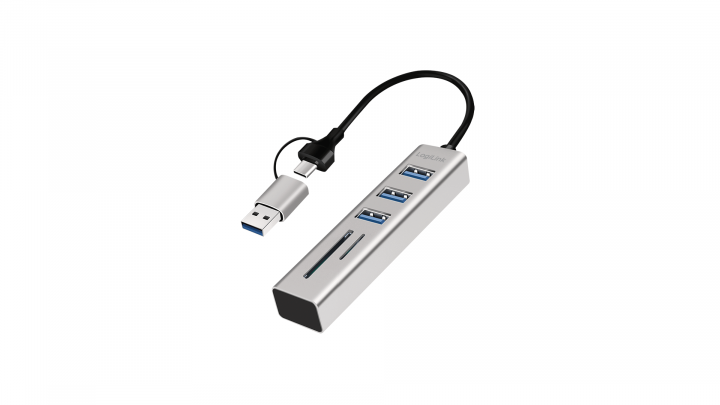 Hub USB LogiLink 3xUSB-A czytnik kart SD/microSD UA0445