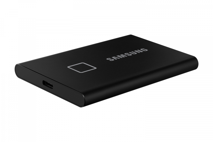 Dysk zewnętrzny SSD Samsung T7 Touch USB 3.2 Czarny - widok frontu v2
