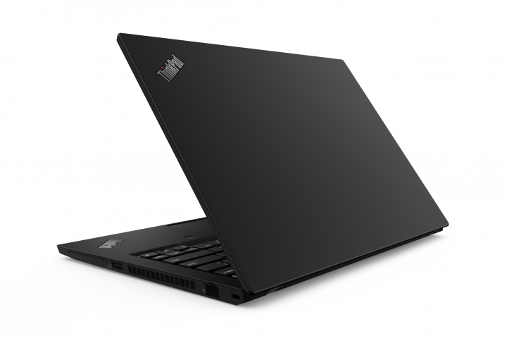 Laptop Lenovo ThinkPad T490 czarny - widok tyłu prawej strony