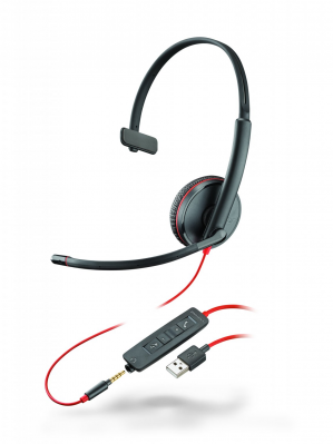 Słuchawki przewodowe HP Poly Blackwire 3315 Mono USB-A - 80S06AA