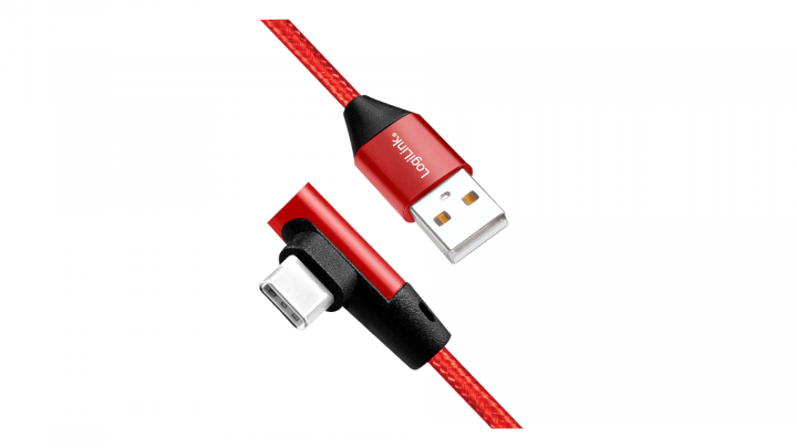 Kabel LogiLink USB-A kątowy 90° - USB-C 1m CU0146 2