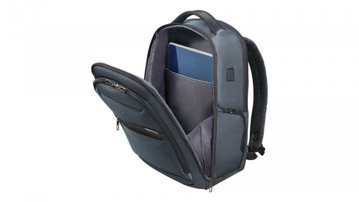 Plecak do laptopa Samsonite Vectura Evo 156 CS3-01-009 niebieski - przód front lewy otwarty