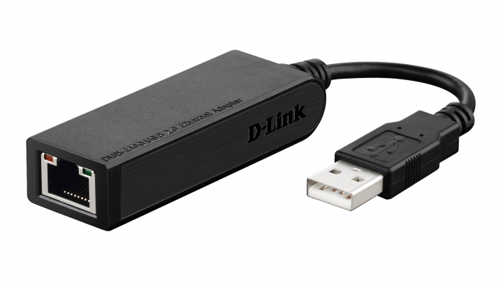 Adapter D-Link USB 2.0 - RJ45 - DUB-E100 - widok portów