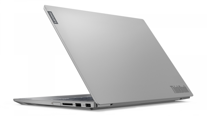 Laptop Lenovo ThinkBook 14 IIL szary widok klapy prawej strony