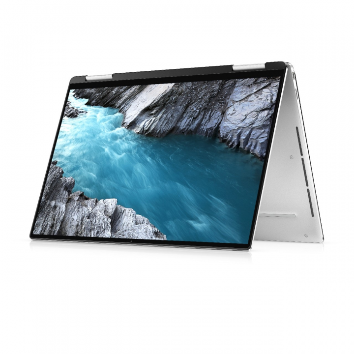Laptop Dell XPS 13 2w1 7390 srebrny - widok trybu namiotu