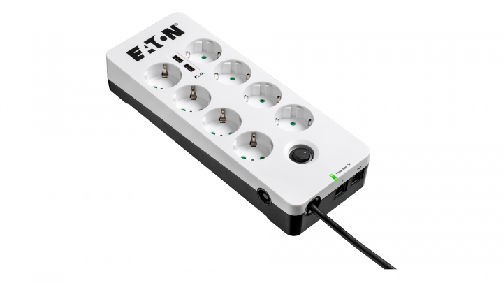 Listwa antyprzepięciowa Eaton 8xSchuko Tel@ 2xUSB 1,5m PB8TUD 2