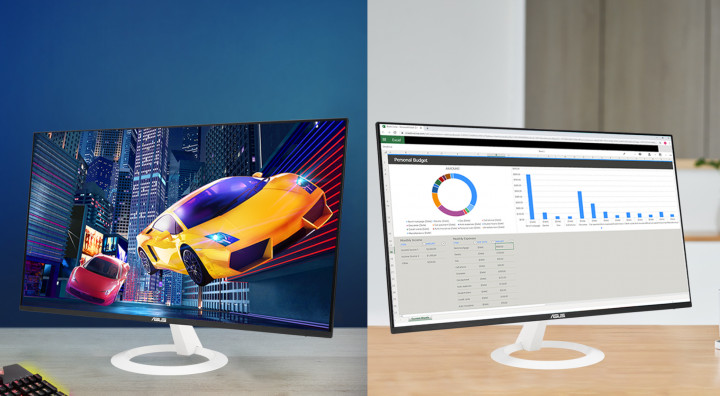 Monitor ASUS VZ24EHF-W dwa światy