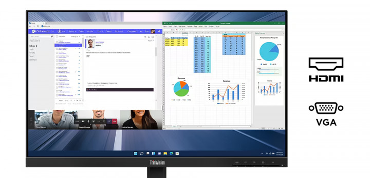 Monitor Lenovo ThinkVision S24-4e - Prosta i pewna łączność 