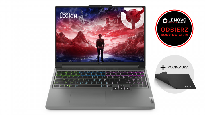 Laptop Lenovo Legion Slim 5 Gen 9 16AHP9 4-Zone RGB Backlit Luna Grey + podkładka