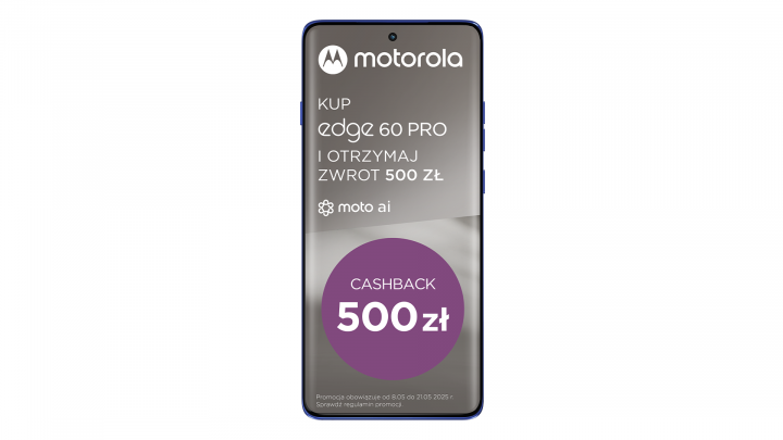 Smartfon Motorola edge 60 Pro kobaltowy Cashback 2