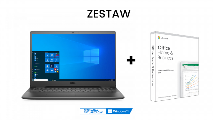 Laptop Dell Vostro 15 3500 czarny - widok frontu2