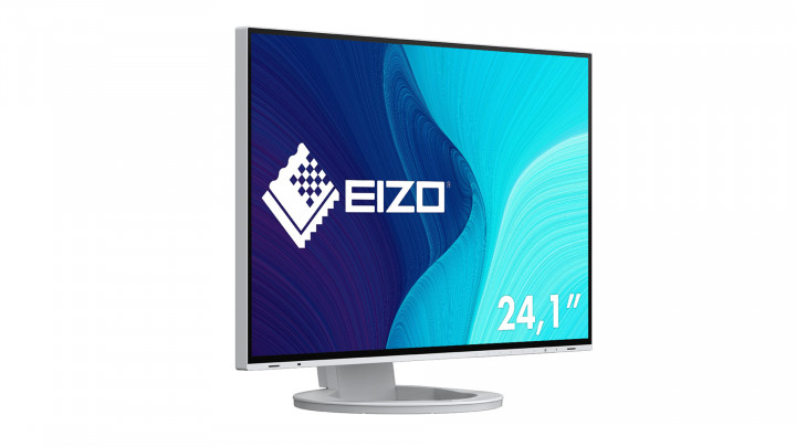 Monitor EIZO FlexScan EV2495 biały - widok frontu lewej strony